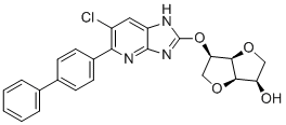 structure of CAS# 1394371-71-1, (3R,3aR,6R,6aR)-6-[[6-氯-5-(4-苯基苯基)-1H-咪唑并[4,5-b]吡啶-2-基]氧基]-2,3,3a,5,6,6a-六氢呋喃并[3,2-b]呋喃-3-醇