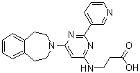 CAS # 1394854-52-4, N-[2-(3-Pyridinyl)-6-(1,2,4,5-tetrahydro-3H-3-benzazepin-3-yl)-4-pyrimidinyl]-beta-alanine