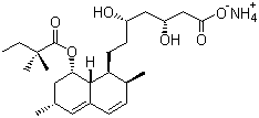 structure of CAS# 139893-43-9, 辛伐他汀铵盐