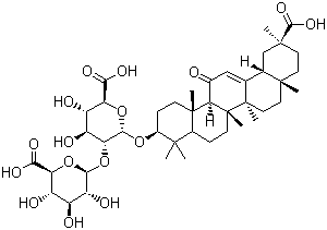 CAS # 1405-86-3, Glycyrrhizic acid, 3-O-(2-O-beta-D-Glucopyranuronosyl-alpha-D-glucopyranuronosyl)-18beta-g lycyrrhetinic acid