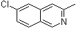 structure of CAS# 14123-76-3, 6-氯3-甲基异喹啉