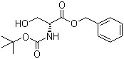 structure of CAS# 141527-78-8, N-叔丁氧羰基-D-丝氨酸苄酯