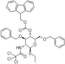 CAS # 1416144-22-3, Ethyl 2-deoxy-3,6-bis-O-(phenylmethyl)-1-thio-2-[(2,2,2-trichloroacetyl)amino]-beta-D-glucopyranoside 4-(9H-fluoren-9-ylmethyl carbonate)
