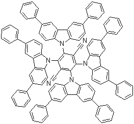 CAS # 1416881-55-4, 2,3,5,6-Tetrakis(3,6-diphenyl-9H-carbazol-9-yl)-1,4-benzenedicarbonitrile