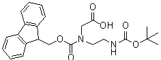 structure of CAS# 141743-15-9, 2-[[[(9H-Fluoren-9-yl)methoxy]carbonyl][2-[(tert-butoxycarbonyl)amino]ethyl]amino]acetic acid