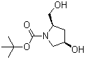 structure of CAS# 141850-54-6, tert-Butyl (2R,4R)-4-hydroxy-2-(hydroxymethyl)-1-pyrrolidinecarboxylate