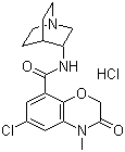 CAS # 141922-90-9, Azasetron hydrochloride, N-1-Azabicyclo[2.2.2]oct-3-yl-6-chloro-3,4-dihydro-4-methyl-3-oxo-2H-1,4-benzoxazine-8-carboxamide hydrochloride