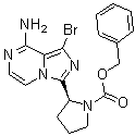 structure of CAS# 1420478-88-1, (S)-2-(8-氨基-1-溴咪唑并[1,5-a]吡嗪-3-基)吡咯烷-1-羧酸苄酯