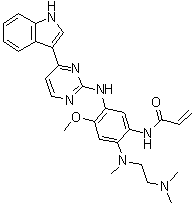 structure of CAS# 1421373-98-9, N-[2-[[2-(二甲基氨基)乙基]甲基氨基]-5-[[4-(1H-吲哚-3-基)-2-嘧啶基]氨基]-4-甲氧基苯基]-2-丙烯酰胺