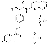 structure of CAS# 1422144-42-0, 2,4-二甲基苯甲酸 [4-[(1S)-1-(氨基甲基)-2-(6-异喹啉基氨基)-2-氧代乙基]苯基]甲酯二甲磺酸盐