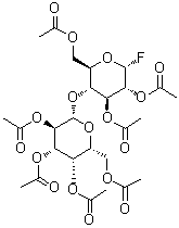 CAS # 14227-57-7, alpha-Lactosyl fluoride heptaacetate, 4-O-(2,3,4,6-Tetra-O-acetyl-beta-D-galactopyranosyl)-alpha-D-glucopyranosyl fluoride triacetate