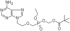 structure of CAS# 142341-04-6, 2,2-二甲基丙酸 [[[[2-(6-氨基-9H-嘌呤-9-基)乙氧基]甲基]乙氧基膦酰基]氧基]甲酯
