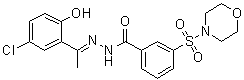 structure of CAS# 1423715-09-6, 3-(4-Morpholinylsulfonyl)benzoic acid (2E)-2-[1-(5-chloro-2-hydroxyphenyl)ethylidene]hydrazide