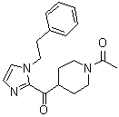 CAS # 142654-77-1, 1-Acetyl-4-[[1-(2-phenylethyl)-1H-imidazol-2-yl]carbonyl]piperidine