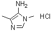 structure of CAS# 1427475-33-9, 1,4-Dimethyl-1H-imidazol-5-amine hydrochloride