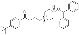 CAS # 1429071-65-7, Ebastine EP Impurity G, 1-[4-(1,1-Dimethylethyl)phenyl]-4-[trans-4-(diphenylmethoxy)-1-oxidopiperidin-1-yl]butan-1-one