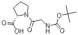 CAS # 14296-92-5, N-[(tert-butoxy)carbonyl]glycyl-L-proline, L-1-(N-Carboxyglycyl)proline N-tert-butyl ester, NSC 341354