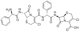 CAS # 142975-51-7, Cefaclor Dimer, (6R,7R)-7-{[(2R)-2-({[(6R,7R)-7-{[(2R)-2-Amino-2-phenylacetyl]amino}-3-chloro-8-oxo-5-thia-1-azabicyclo[4.2.0]oct-2-en-2-yl]carbonyl}amino)-2-phenylacetyl]amino}-3-chloro-8-oxo-5-thia-1-azabicyclo[4.2 .0]oct-2-ene-2-carboxylic acid