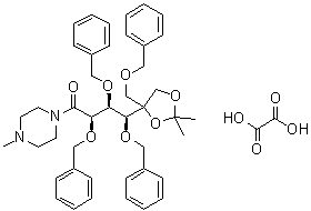 CAS # 1431329-06-4, (5xi)-5,6-O-(1-Methylethylidene)-1-C-(4-methyl-1-piperazinyl)-5-C-[(phenylmethoxy)methyl]-2,3,4-tris-O-(phenylmethyl)-D-xylo-hexose ethanedioate (1:1)