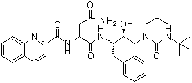 CAS # 143224-34-4, Telinavir, (2S)-N1-[(1S,2R)-3-[[[(1,1-Dimethylethyl)amino]carbonyl](2-methylpropyl)amino]-2-hydroxy-1-(phenylmethyl)propyl]-2-[(2-quinolinylcarbonyl)amino]butanediamide, Compound E, SC 52151