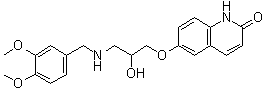 CAS # 143343-83-3, Toborinone, (±)-6-[2-Hydroxy-3-(veratrylamino)propoxy]carbostyril, 6-[3-(3,4-Dimethoxybenzyl)amino-2-hydroxypropoxy]carbostyril, OPC 18790
