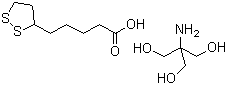 CAS # 14358-90-8, R-alpha-Lipoic acid tromethamine salt, 1,2-Dithiolane-3-valeric acid compound with 2-amino-2-(hydroxymethyl)propane-1,3-diol (1:1)