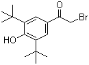 CAS # 14386-64-2, 2-Bromo-1-(3,5-di-tert-butyl-4-hydroxyphenyl)ethanone, 1-[3,5-Bis(1,1-dimethylethyl)-4-hydroxyphenyl]-2-bromoethanone, 2-Bromo-1-[3,5-di(tert-butyl)-4-hydroxyphenyl]ethan-1-one