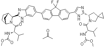 CAS # 1441674-54-9, Ledipasvir compd. with acetone