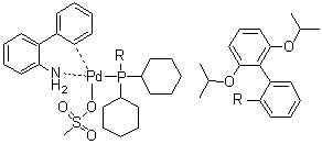 CAS 登录号：1445085-77-7, [2'-(氨基)[1,1'-联苯]-2-基][[2',6'-二(异丙氧基)[1,1'-联苯]-2-基]二环己基膦](甲烷磺酸)钯