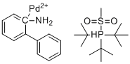 structure of CAS# 1445086-17-8, [2'-(amino-&kappa;N)[1,1'-biphenyl]-2-yl-&kappa;C](methanesulfonato-&kappa;O)[tris(1,1-dimethylethyl)phosphine]-Palladium