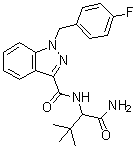 structure of CAS# 1445583-51-6, N-[1-(氨基羰基)-2,2-二甲基丙基]-1-[(4-氟苯基)甲基]-1H-吲唑-3-甲酰胺
