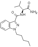 structure of CAS# 1445752-09-9, N-[(1S)-1-(Aminocarbonyl)-2-methylpropyl]-1-pentyl-1H-indazole-3-carboxamide