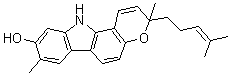 CAS # 144606-95-1, Isomahanine, 3,11-Dihydro-3,8-dimethyl-3-(4-methyl-3-penten-1-yl)pyrano[3,2-a]carbazol-9-ol