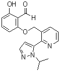 structure of CAS# 1446321-46-5, 2-羟基-6-[[2-[1-(1-甲基乙基)-1H-吡唑-5-基]-3-吡啶基]甲氧基]苯甲醛