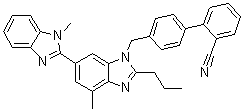 CAS # 144702-27-2, 4'-[(1,4'-Dimethyl-2'-propyl[2,6'-bi-1H-benzimidazol]-1'-yl)methyl]-[1,1'-biphenyl]-2-carbonitrile