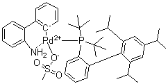 CAS # 1447963-75-8, [2'-(Amino)[1,1'-biphenyl]-2-yl][bis(1,1-dimethylethyl)[2',4',6'-tris(1-methylethyl)[1,1'-biphenyl]-2-yl]phosphine](methanesulfonato)palladium, Tbuxphos PD G3
