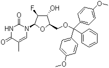 CAS # 144822-48-0, 1-[5-O-[Bis(4-methoxyphenyl)phenylmethyl]-2-deoxy-2-fluoro-beta-D-arabinofuranosyl]-5-methyl-2,4(1H,3H)-pyrimidinedione