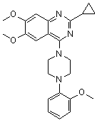 structure of CAS# 1448895-09-7, 2-环丙基-6,7-二甲氧基-4-(4-(2-甲氧基苯基)哌嗪-1-基)喹唑啉
