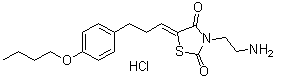 CAS # 1449240-68-9, 3-(2-Aminoethyl)-5-[3-(4-butoxyphenyl)propylidene]-2,4-thiazolidinedione hydrochloride (1:1)