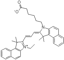 CAS 登录号：1449612-06-9, 2-[3-[3-(5-羧基戊基)-1,3-二氢-1,1-二甲基-2H-苯并[e]吲哚-2-亚基]-1-丙烯-1-基]-3-乙基-1,1-二甲基-1H-苯并[e]吲哚鎓内盐