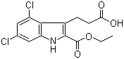 4,6-Dichloro-2-(ethoxycarbonyl)-1H-indole-3-propanoic acid molecular structure (CAS 144989-41-3)