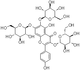 CAS # 145134-62-9, 3,6,7-Tris(beta-D-glucopyranosyloxy)-5-hydroxy-2-(4-hydroxyphenyl)-4H-1-benzopyran-4-one