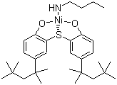 structure of CAS# 14516-71-3, 2,2'-Thiobis(4-tert-octylphenolato)-n-butylamine nickel(II)