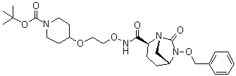 CAS # 1452466-35-1, 4-[2-[[[[(1R,2S,5R)-7-Oxo-6-(phenylmethoxy)-1,6-diazabicyclo[3.2.1]oct-2-yl]carbonyl]amino]oxy]ethoxy]-1-piperidinecarboxylic acid 1,1-dimethylethyl ester