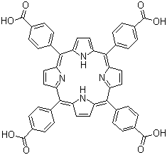CAS # 14609-54-2, meso-Tetra(4-carboxyphenyl)porphine, meso-Tetraphenylporphine-4,4',4'',4'''-tetracarboxylic acid, 4,4',4'',4'''-(Porphine-5,10,15,20-tetrayl)tetrakis(benzoic acid)