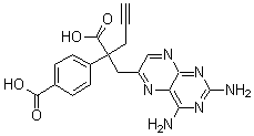 2,4-Diamino-alpha-(4-carboxyphenyl)-alpha-2-propynyl-6-pteridinepropanoic acid molecular structure (CAS 146464-92-8)