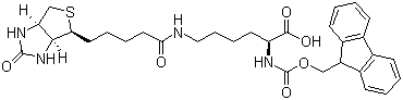 structure of CAS# 146987-10-2, N-Fmoc-N'-biotinyl-L-lysine