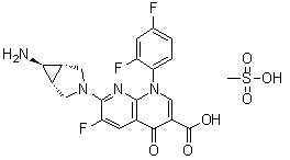 structure of CAS# 147059-75-4, Trovafloxacin monomethanesulfonate