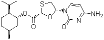 CAS # 147126-73-6, 5-(4-Amino-2-oxo-1(2H)-pyrimidinyl)-1,3-oxathiolane-2-carboxylic acid 5-methyl-2-(1-methylethyl)cyclohexyl ester, [1R-[1-A(2S*,5R*),2beta,5beta]]-5-(4-Amino-2-oxo-1(2H)-pyrimidinyl)-1,3-oxathiolane-2-carboxylic acid 5-methyl-2-(1-methylethyl)cyclohexyl ester