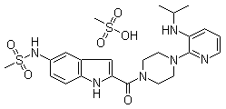 Delavirdine methane sulfonate molecular structure (CAS 147221-93-0)